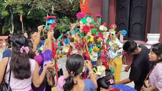 Buddhists observed auspicious Kathina Chibara rituals at Agartala Buddha Temple. TIWN Pic Oct 12 Buddhists observed auspicious Kathina Chibara rituals at Agartala Buddha Temple. TIWN Pic Oct 12